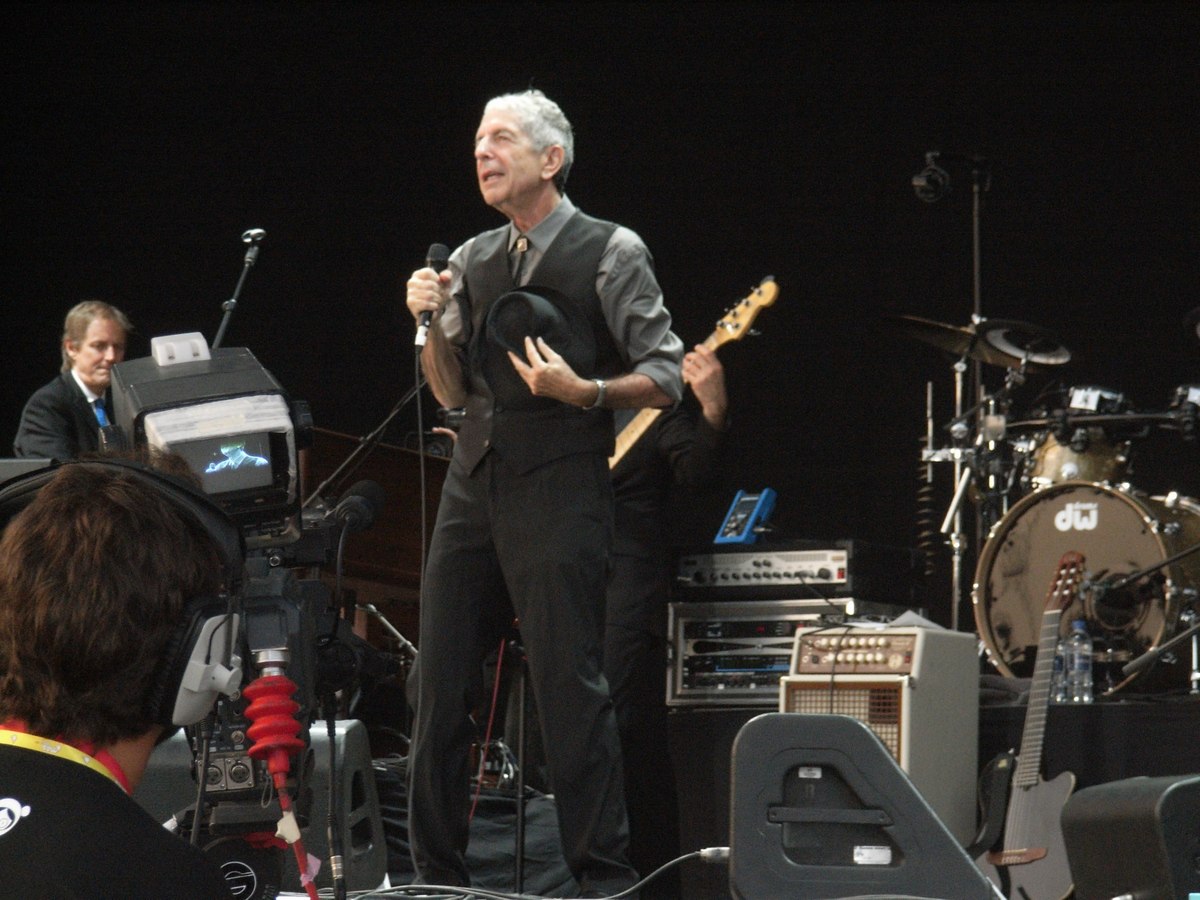 Leonard Cohen performing in 2008